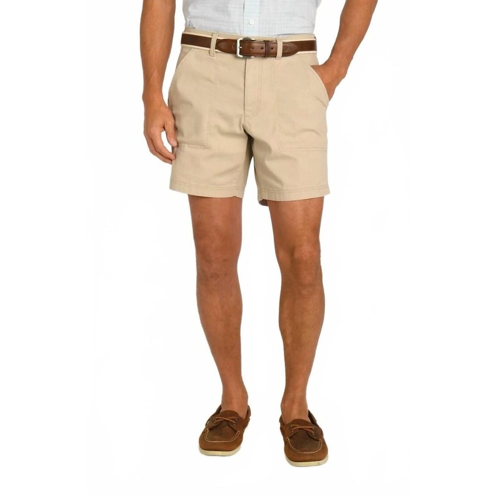 Duck Head Mens Cotton Blend Men's 28 Canvas Camp 7 Inch Shorts Khaki Tan NWT
